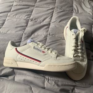 New men’s cream colored leather adidas classics